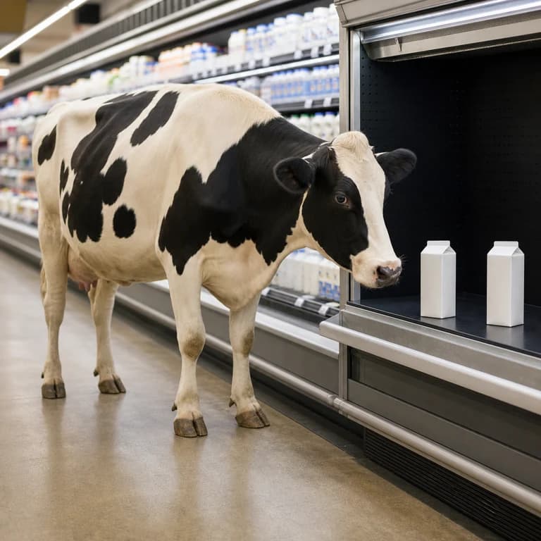 Cow milk cartons