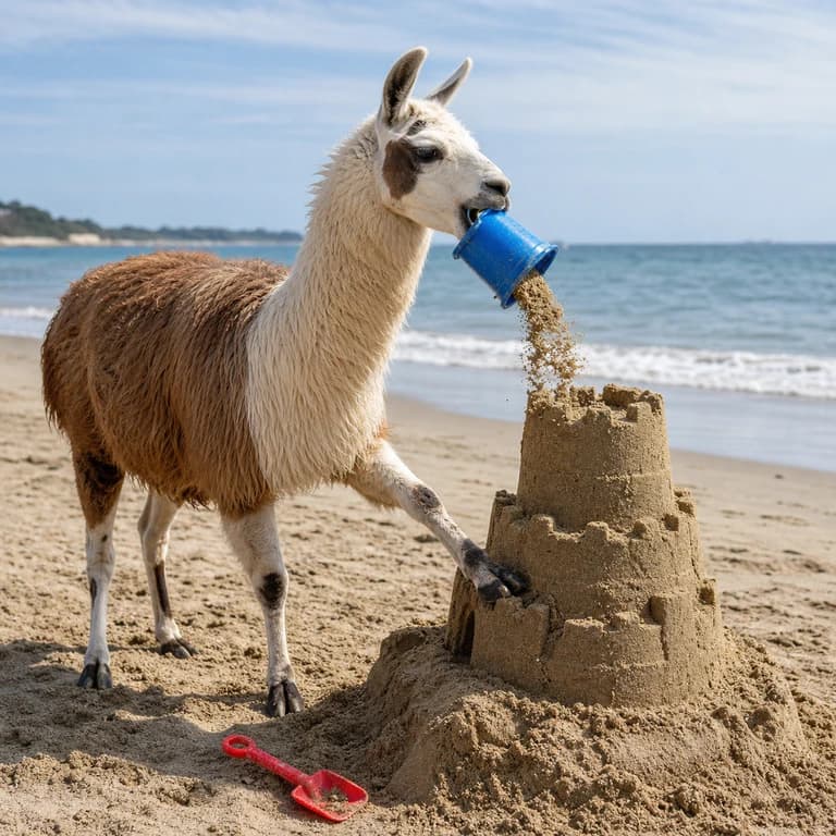 Llama sandcastle