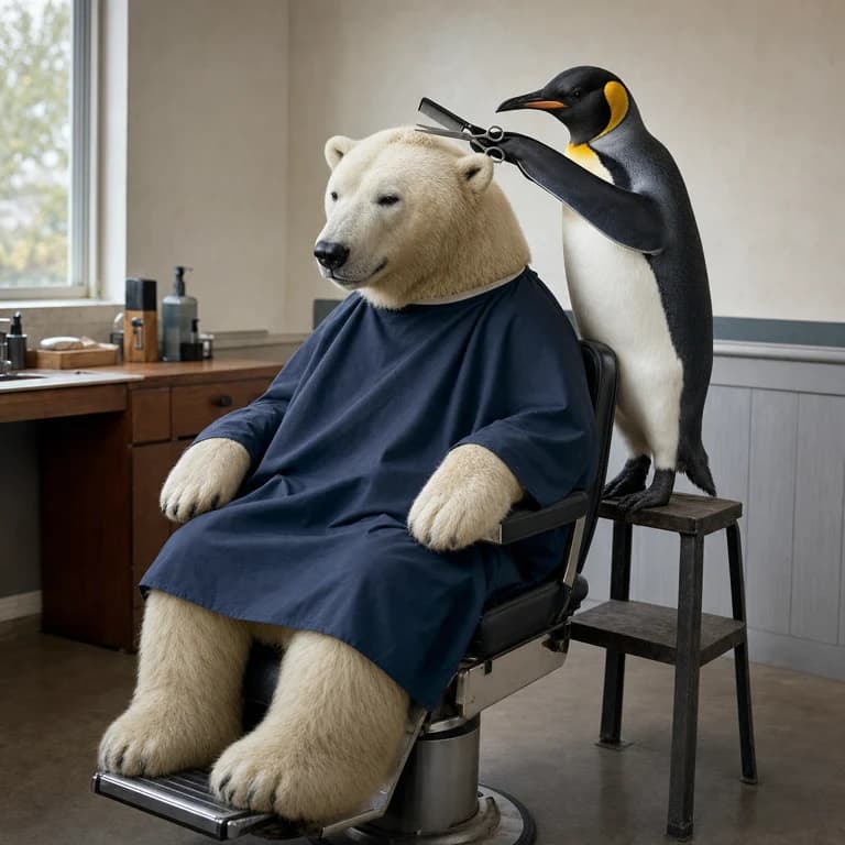 Penguin polar bear haircut